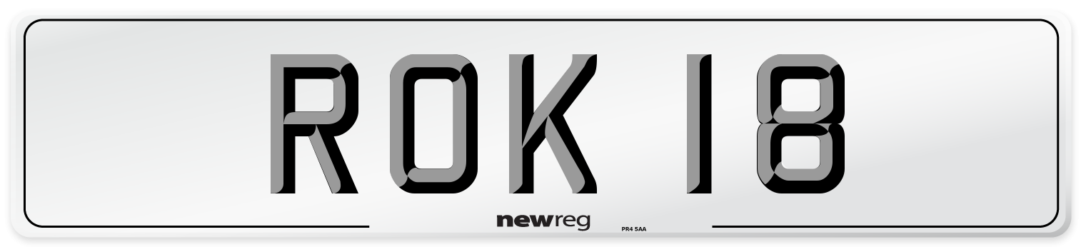 ROK 18 Number Plate from New Reg
